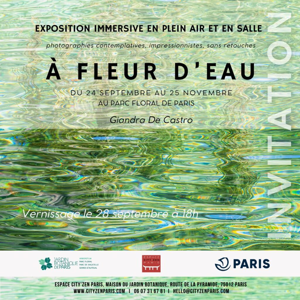 Invitation vernissage à fleur d'eau giandra de castro