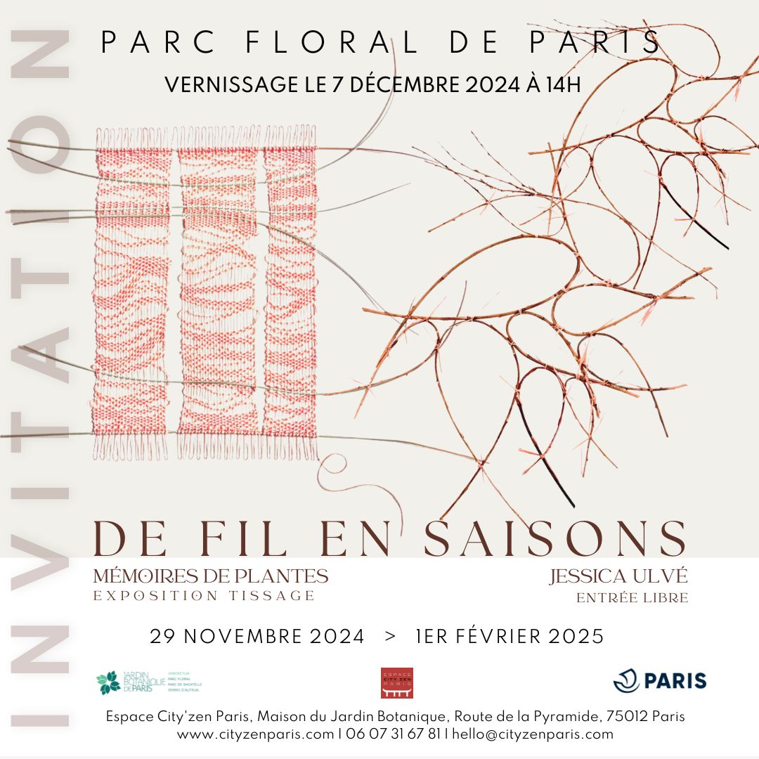 Invitation vernissage le 7 décembre à 14h exposition Au Fil des Saisons Jessica Ulve