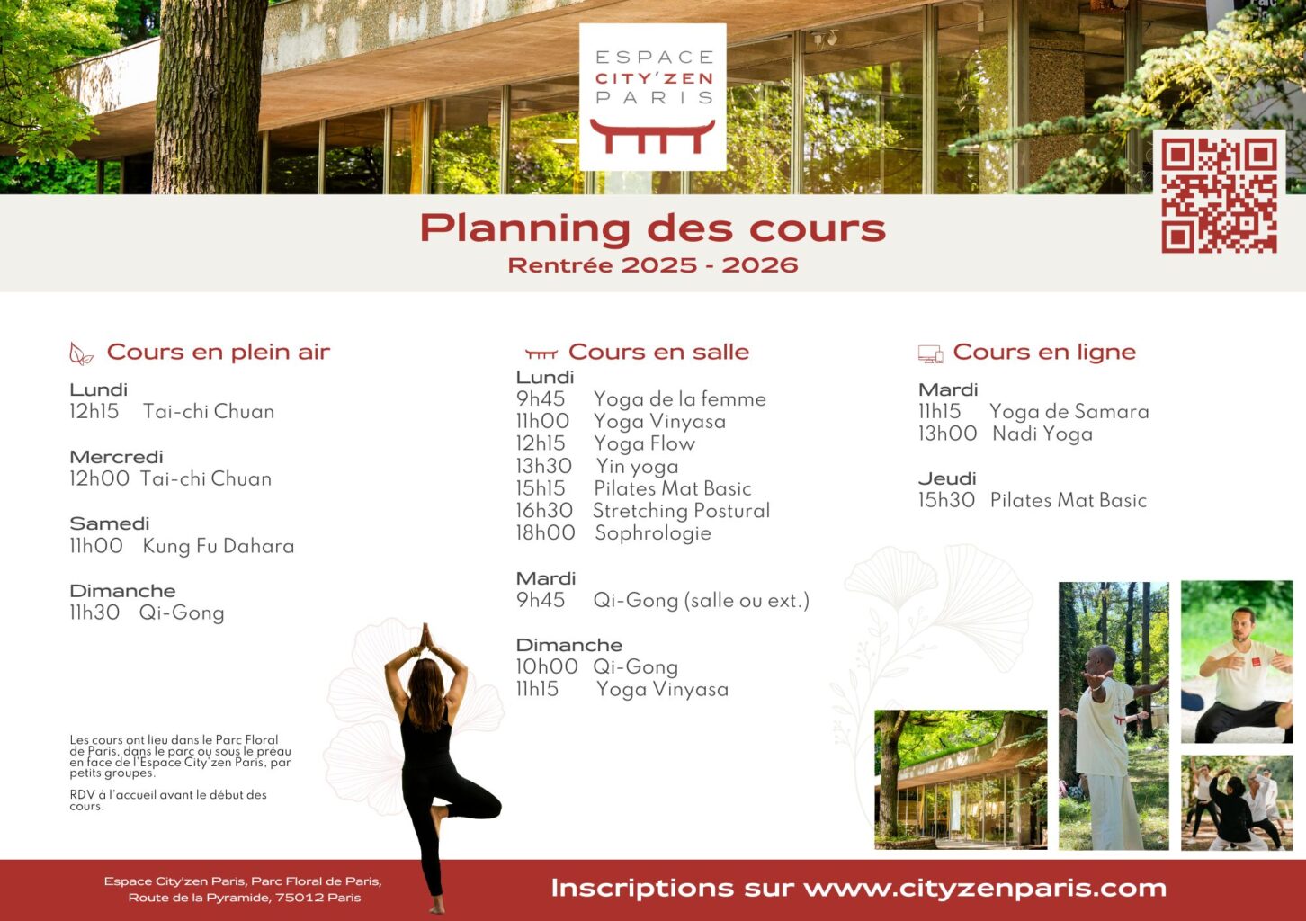 Planning des cours Rentrée 2025 - 2026