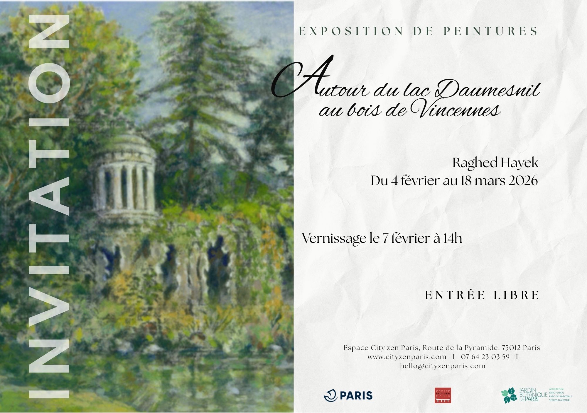 Invitation vernissage Raghed Hayek